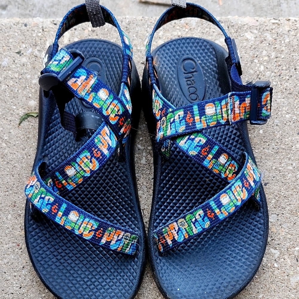 Chaco Kids Sandals - Peace And Love Blue Multicolor